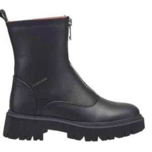 French Connection Black Combat Boots with Zipper